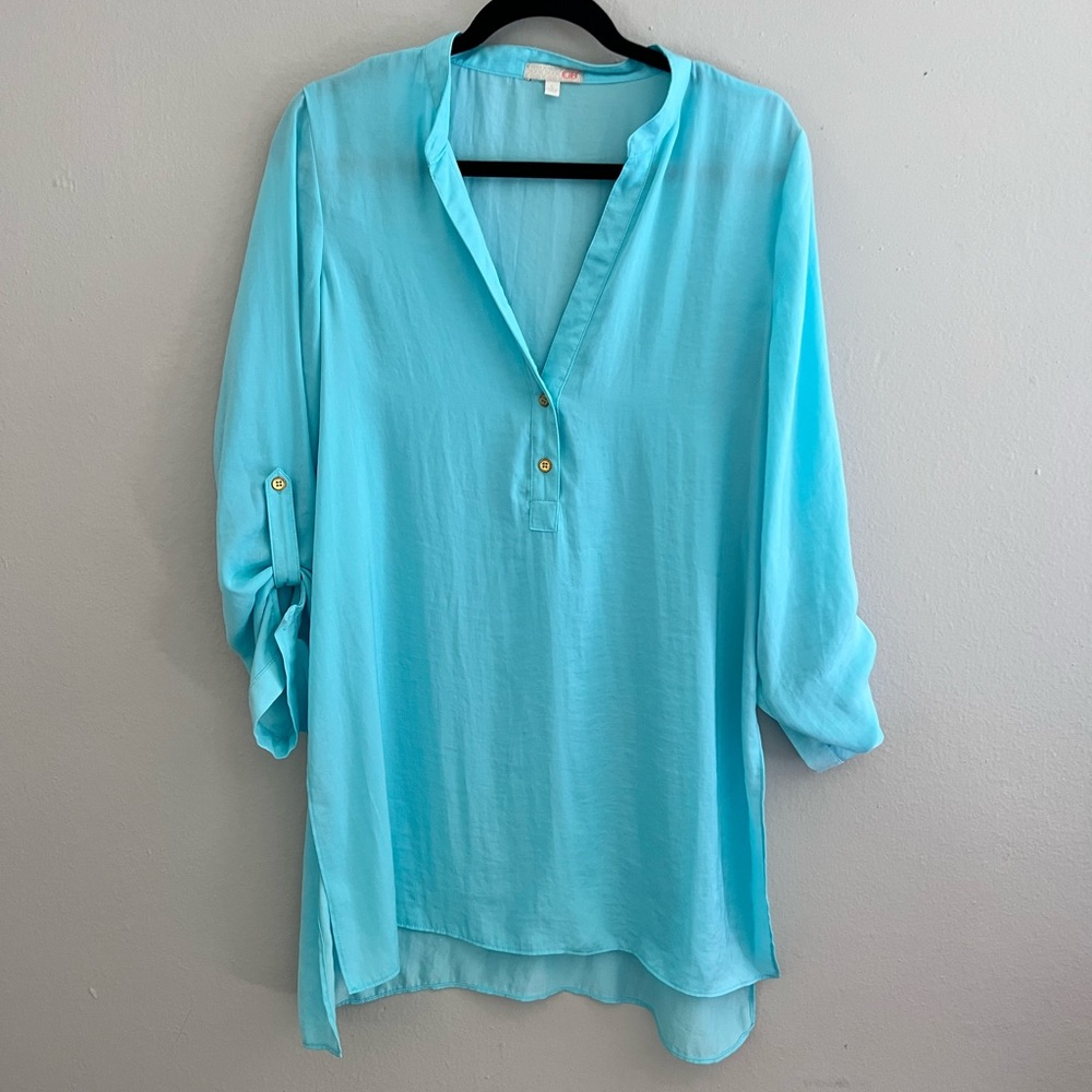 GB aqua tunic blouse
